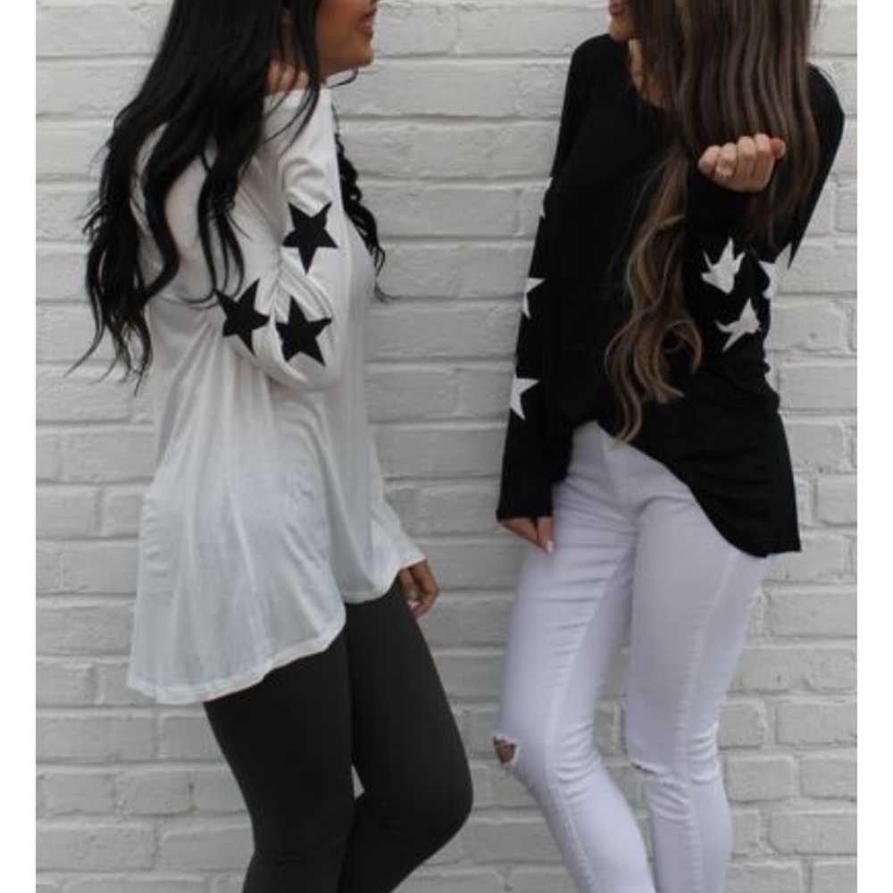 Last M New Edgy Chic Star Graphic Print Top - Picture 6 of 7